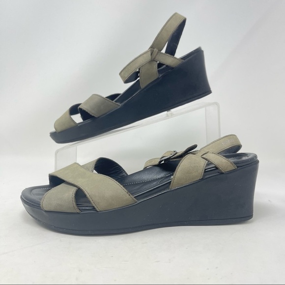 Mephisto Leather Wedge Tan Sandals Womens Size 40/ 10 - Picture 8 of 13